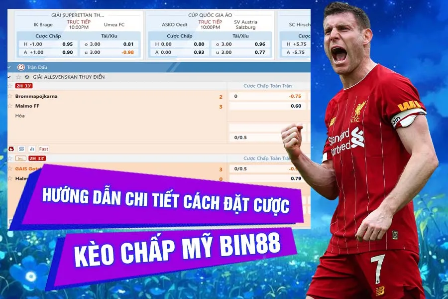 Hướng dẫn chi tiết cách đặt cược kèo chấp Mỹ Bin88
