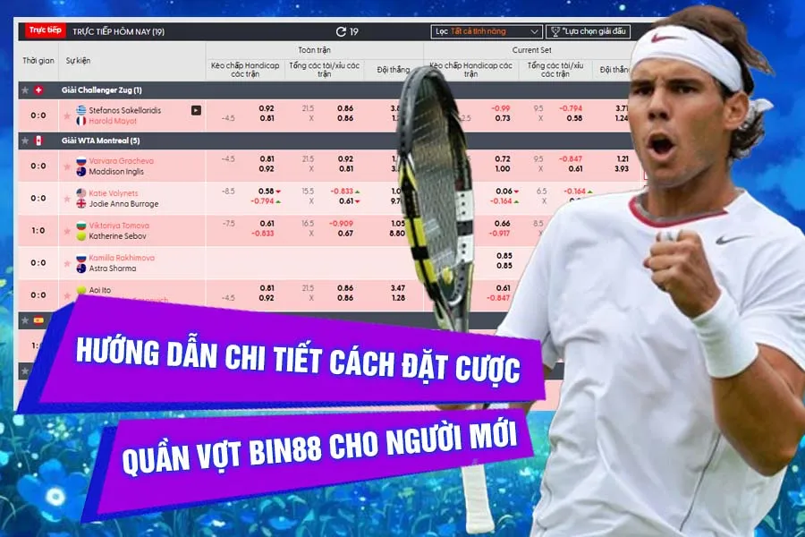 Hướng dẫn chi tiết cách đặt cược quần vợt Bin88 cho người mới