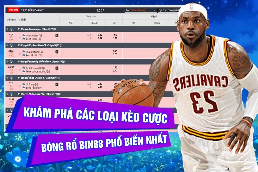 Khám phá các loại kèo cược bóng rổ Bin88 phổ biến nhất